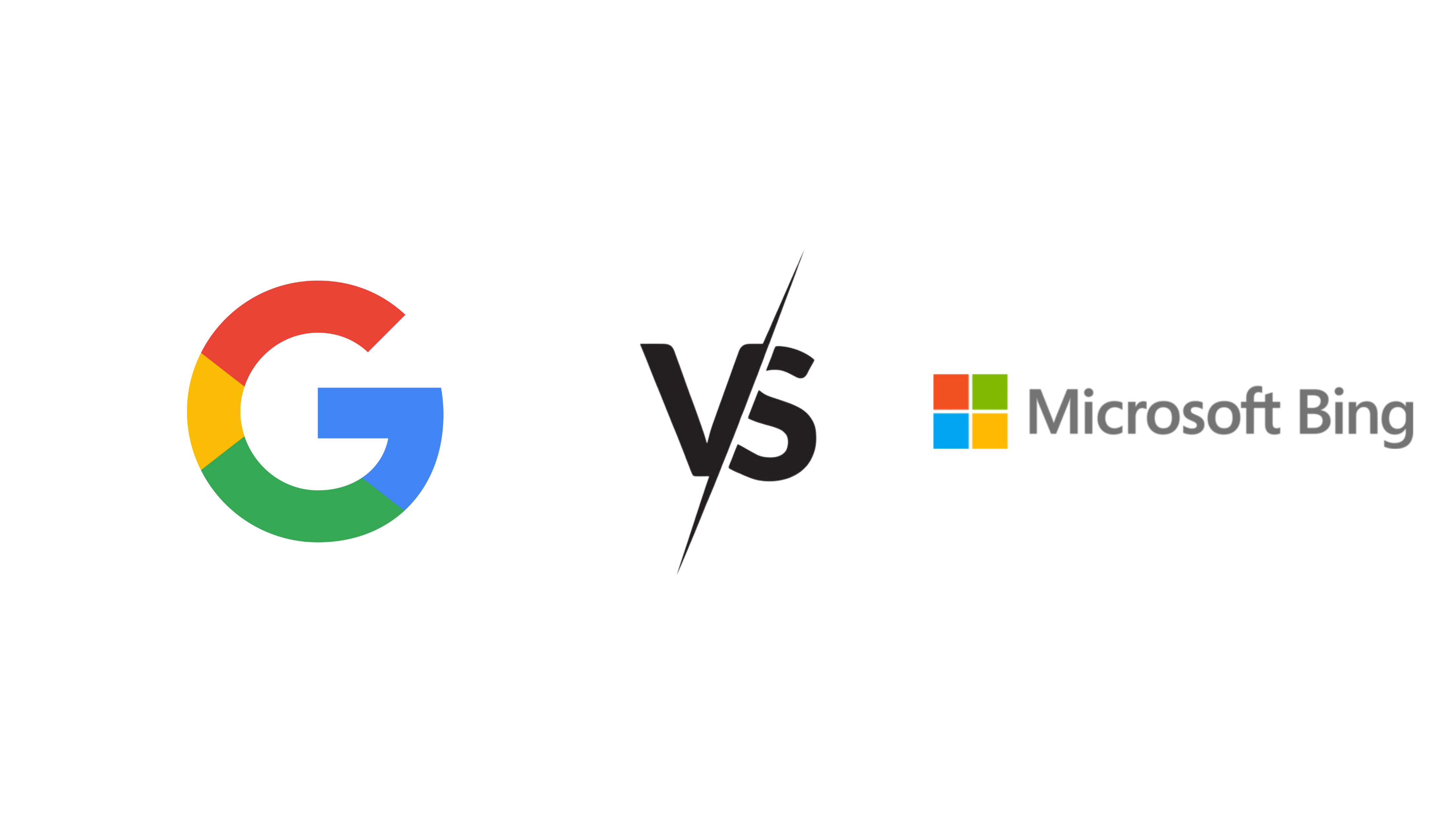 The Google Vs Microsoft Bing Logo in a head to head battle