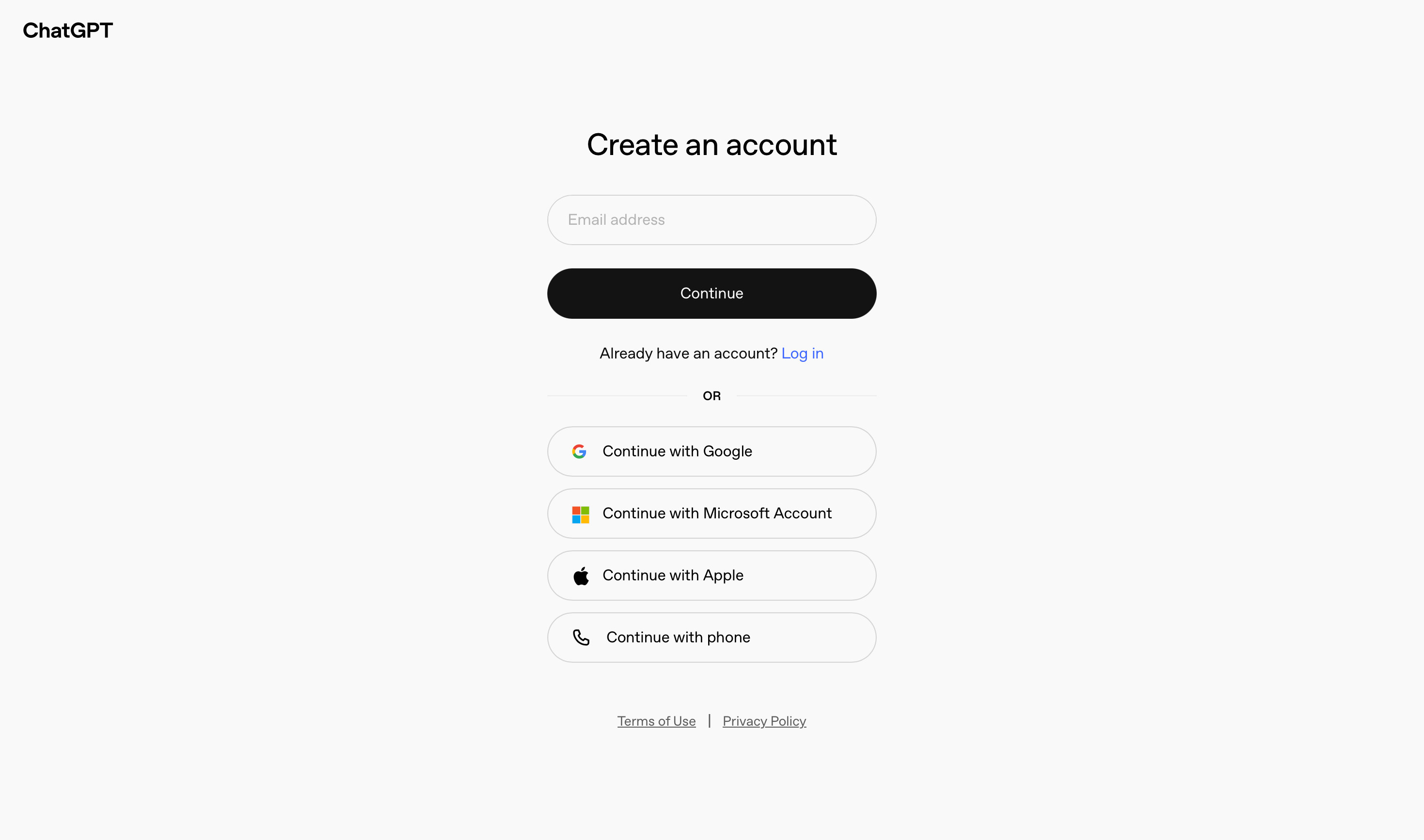 chatgpt sign up page